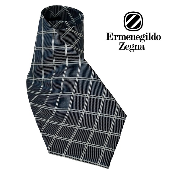 Ermenegildo Zegna Luxury Necktie Tie 100% Silk Criss Cross Pattern Vintage EUC - Picture 1 of 10